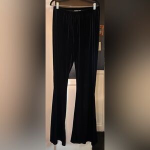 Nasty Gal Black Velvet Flare Pants